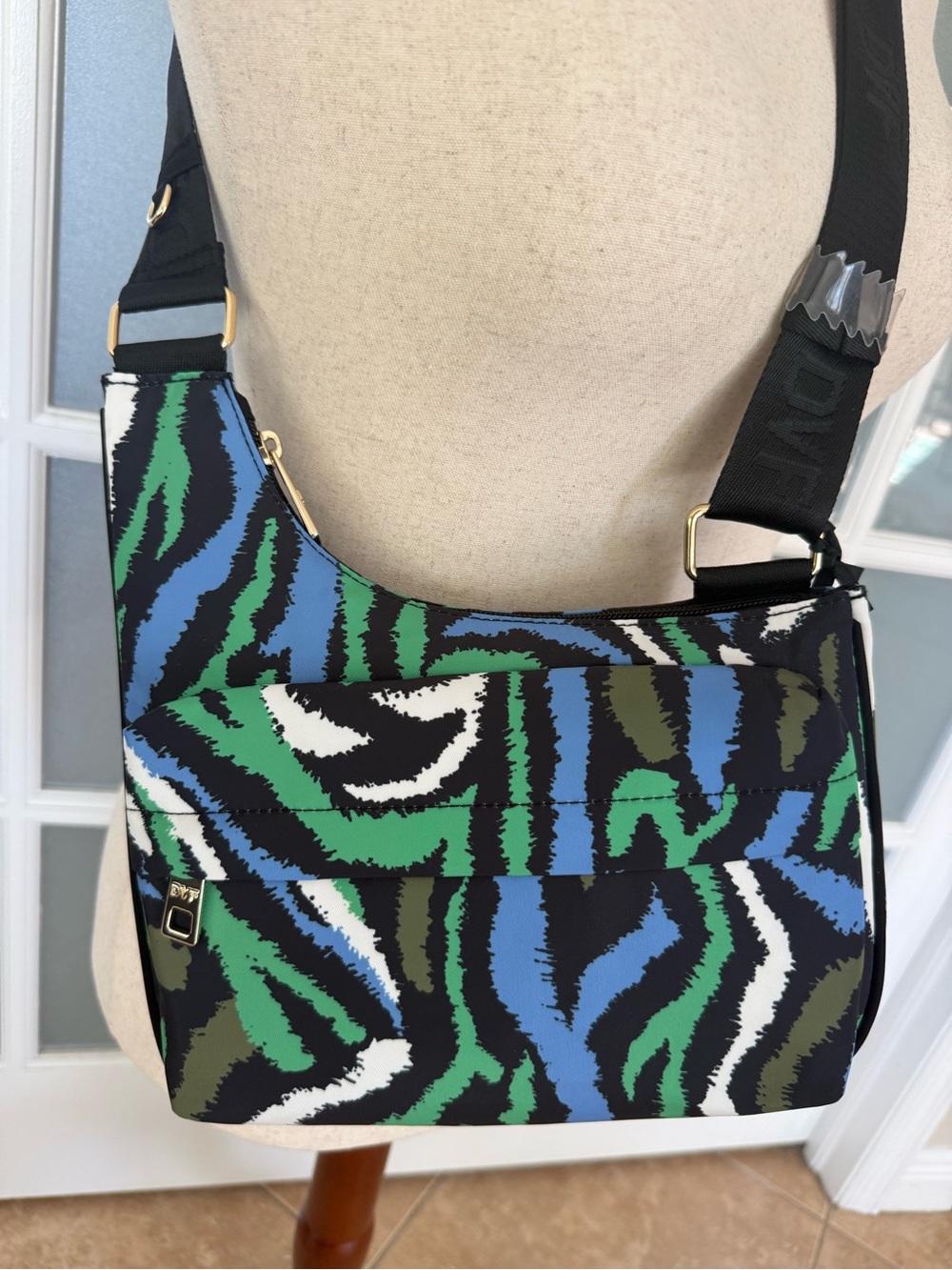DVF Diane von Furstenberg for Target Green Zebra Print Crossbody Bag NWT